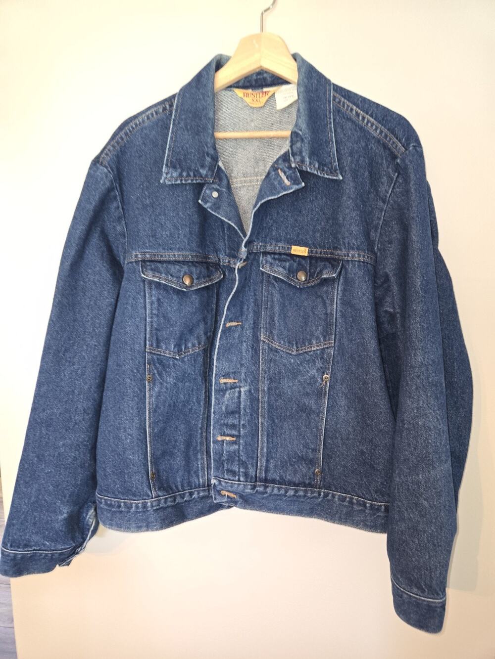 Vintage Rustler Trucker Cowboy Denim Jean Jacket 2XL XXL Made In USA